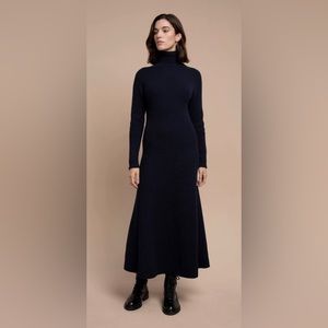 Johnstons Of Elgin Cashmere Midi Dress M Navy